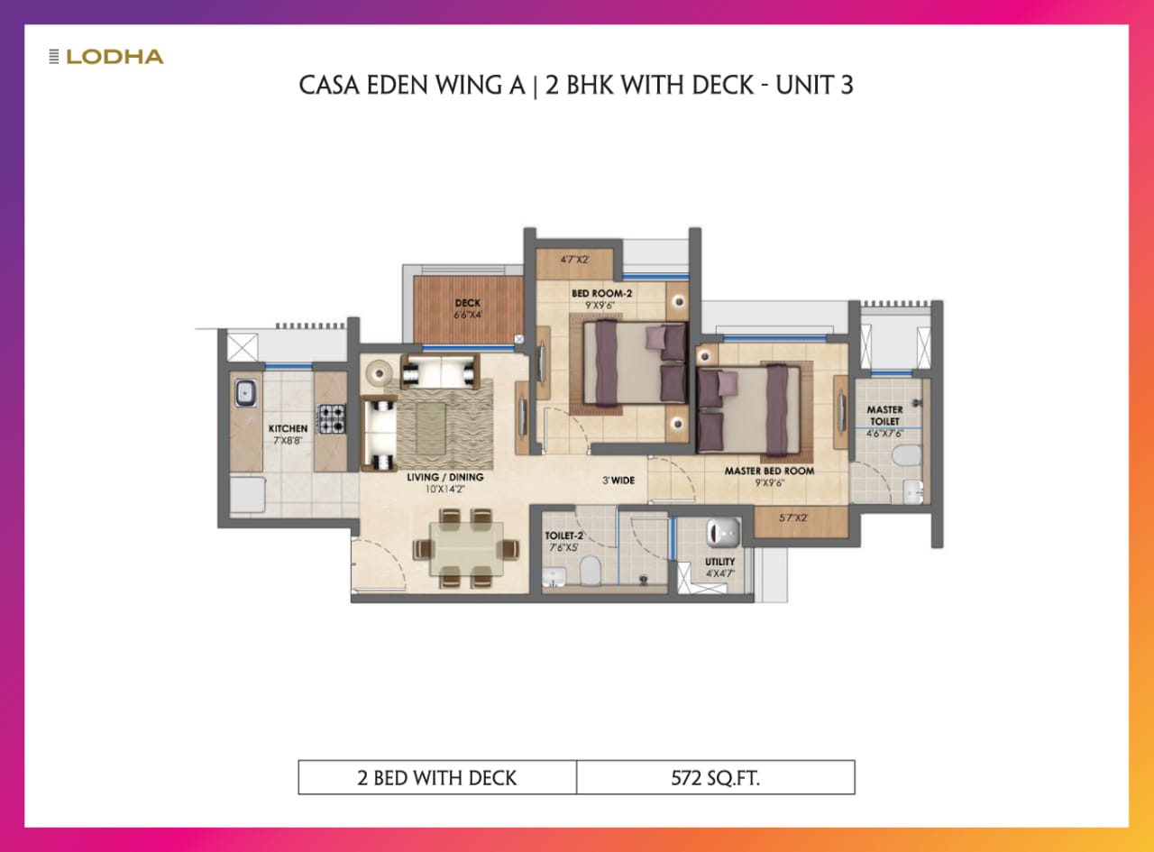 2 BHK With Deck